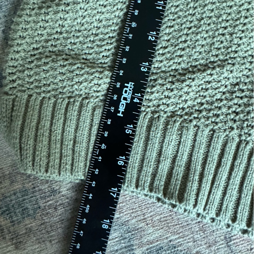 AEROPOSTALE Drop Shoulder Sweater Medium Olive Green Relaxed Crew Knit Cozy - Picture 15 of 15